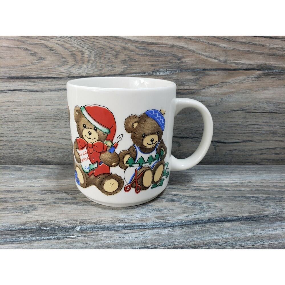 Christmas Dear Santa Teddy Bear Coffee Mug Cup Vintage